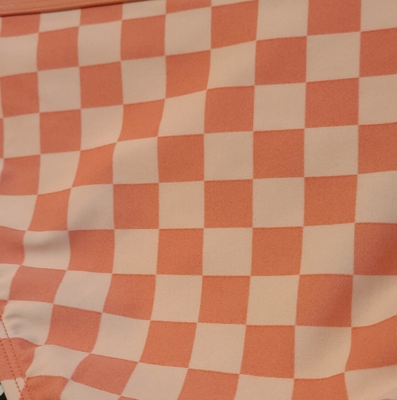 Kona Sol Pink/Peach Checkered Hipster Swimsuit Bottom - Picture 7 of 9